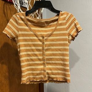 American Eagle button down cropped tee